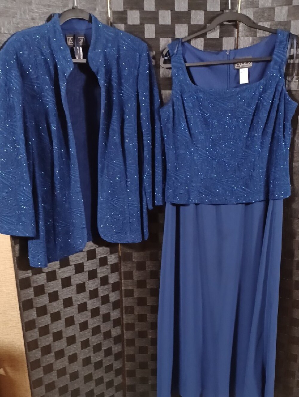 Alex Evenings Sapphire Blue Beaded Evening Jacket Set - Picture 4 of 11